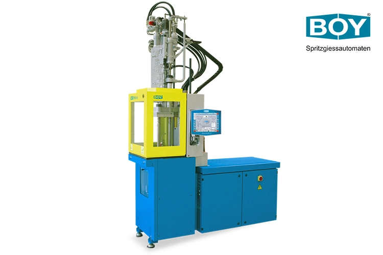 BOY 35 E VV with 350kN clamping force, 280 x 254 mm clearance between tie bars and a max. shot weight of 69.5g (PS)